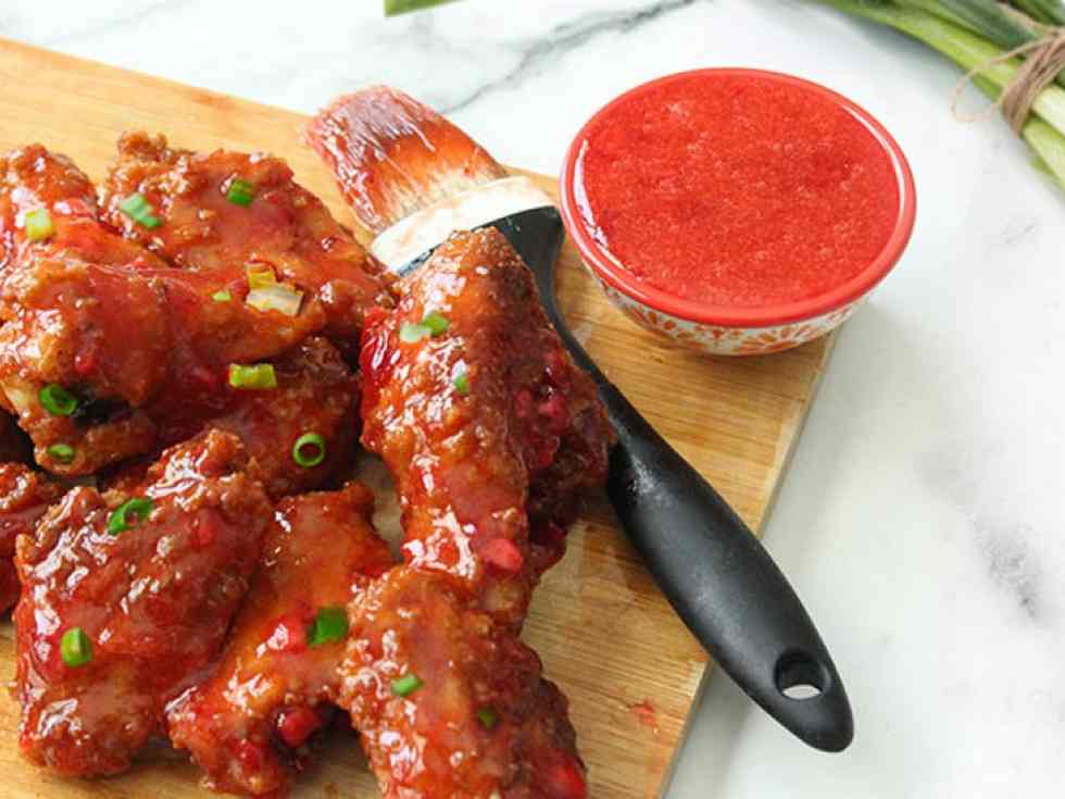 Strawberry Habanero Glazed Hen Wings