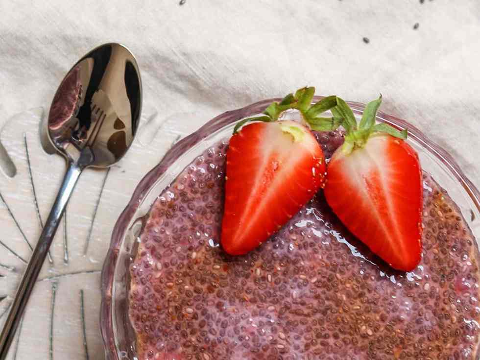 Strawberry Protein Chia Pudding